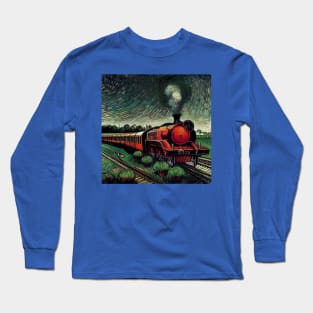 Starry Night Wizarding Express Train Long Sleeve T-Shirt